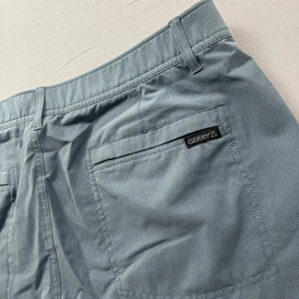 Gerry Adventures Mens 38‎ Blue Gray Hiking Shorts Ripstop Performance Outdoor